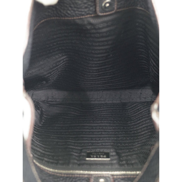 Prada Leather Shoulder Bag Handbag Black - Picture 3 of 9